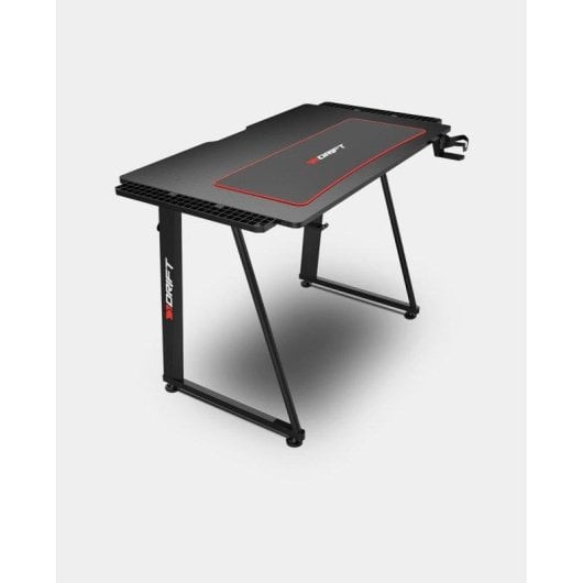 Mesa Gaming Drift 113 cm Fibra de carbono Pack Shelvy Accesorios XL