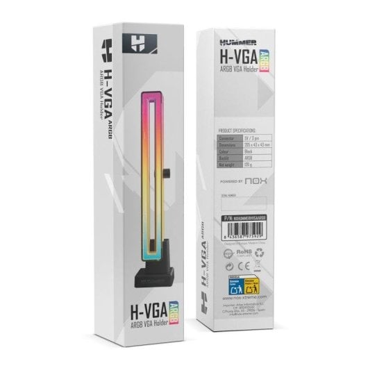 Soporte para tarjeta gráfica NOX Hummer H-VGA ARGB base magnética iluminación ARGB