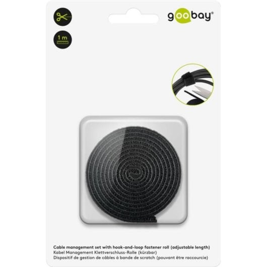 Organizador de cables Goobay 70360 Negro 1 m para suelo con autoadhesivo