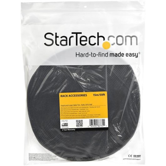 Fascia fermacavi Startech HKLP50 15,2 m nero nylon riutilizzabile