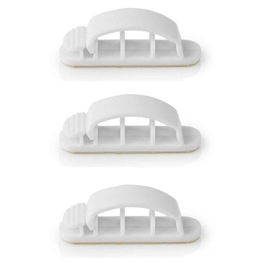 Organizador de cables Nedis CMGC22033WT 3 clips cierre polipropileno blanco