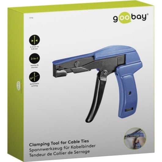 Pistola de bridas Goobay 77116 profesional negra azul corte 2,2-4,8 mm