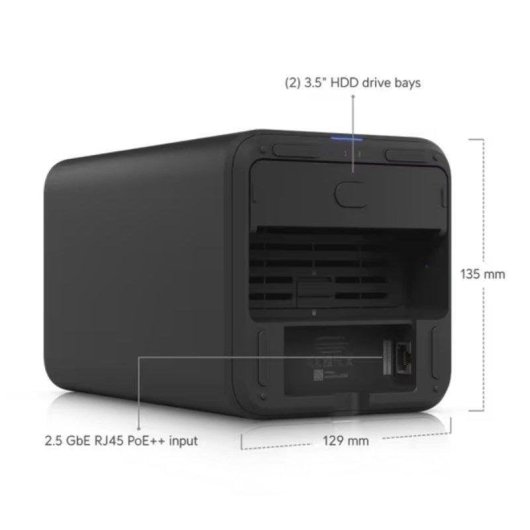 Serveur NAS Ubiquiti UNAS 2 4GB Cortex-A57 2 baies USB-C 2,5 GbE Noir
