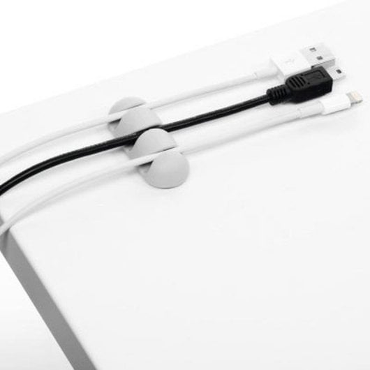 Kabelmanagement-Clip Durable 5039-10 Grau 3-fach Klebebefestigung Kunststoff (2er-Set)