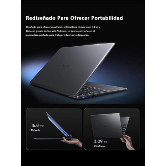 Portátil Chuwi Corebook 14" Intel Core i3-10100Y 8 GB 256 GB SSD Gráficos Integrados Windows 11