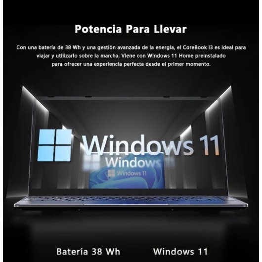 Portátil Chuwi Corebook 14" Intel Core i3-10100Y 8 GB 256 GB SSD Gráficos Integrados Windows 11