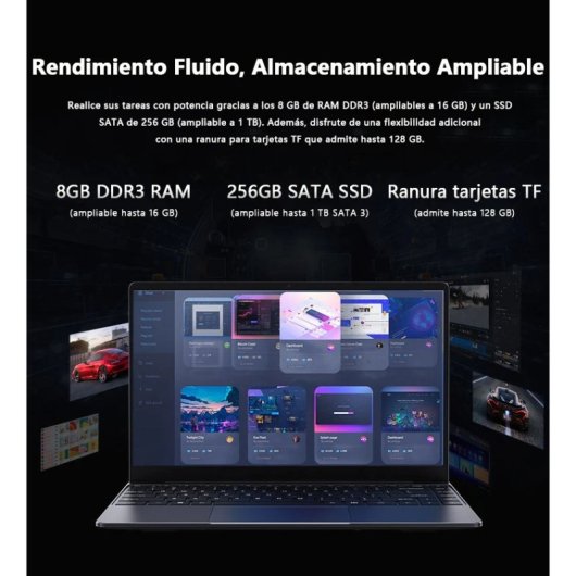 Portátil Chuwi Corebook 14" Intel Core i3-10100Y 8 GB 256 GB SSD Gráficos Integrados Windows 11