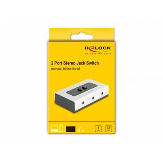 Interruttore audio DeLock 88061 bidirezionale manuale Jack 3,5 mm 2 a 1