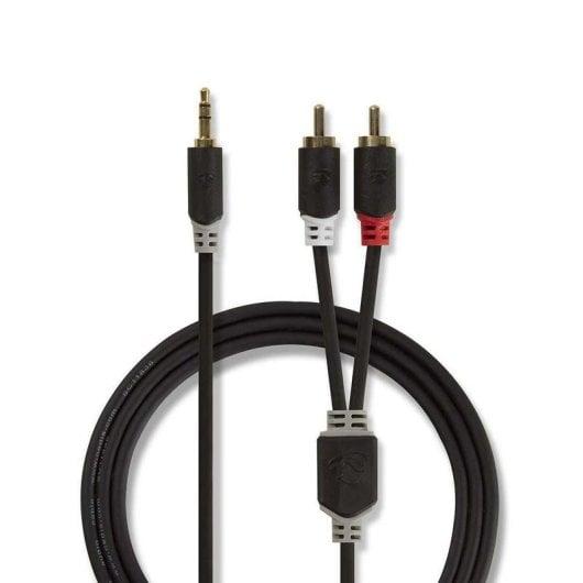 Cable de audio Nedis CABW22200AT30 jack 3,5 mm a 2 RCA macho 3 m antracita