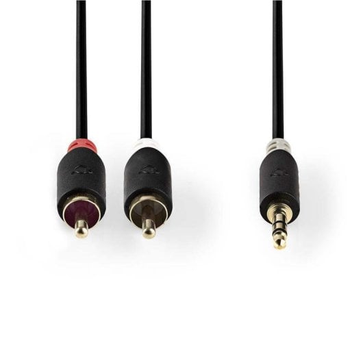Cable de audio Nedis CABW22200AT30 jack 3,5 mm a 2 RCA macho 3 m antracita