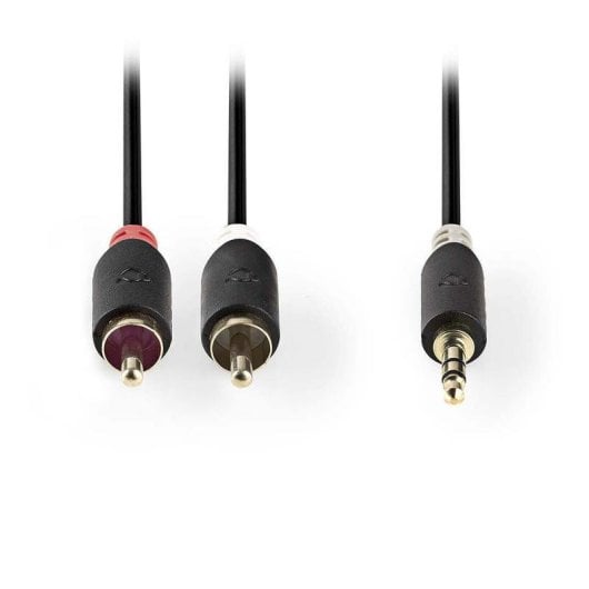 Cable de audio Nedis CABW22200AT30 jack 3,5 mm a 2 RCA macho 3 m antracita