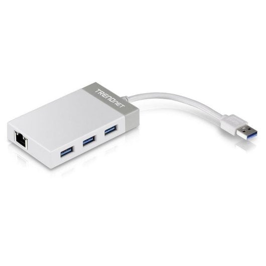 Adattatore TRENDnet TU3-ETGH3 USB 3.0 Gigabit Ethernet con Hub 4 porte USB
