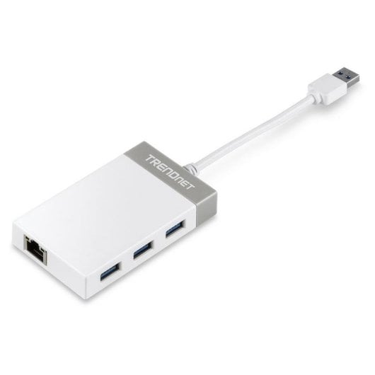 Adattatore TRENDnet TU3-ETGH3 USB 3.0 Gigabit Ethernet con Hub 4 porte USB