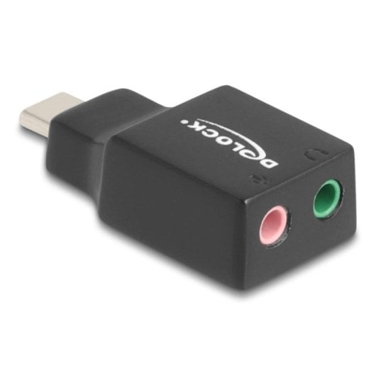 Audio-Adapter DeLock 67128 USB-C Schwarz 2x 3,5 mm Mic/Kopfhörer