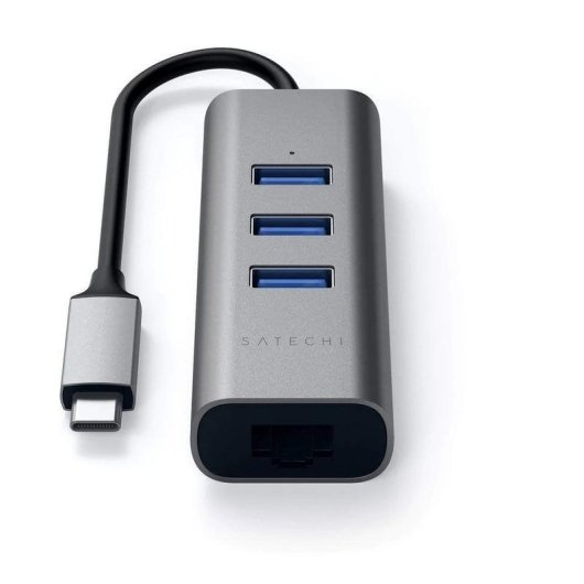 Concentrateur Satechi ST-TC2N1USB31AM USB-C 3xUSB 3.0 et Ethernet Gris