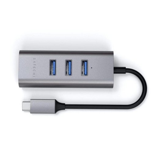 Concentrateur Satechi ST-TC2N1USB31AM USB-C 3xUSB 3.0 et Ethernet Gris