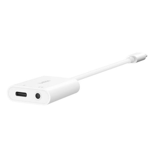 Hub Belkin 2 Ports USB-C Audio PD60W Modell NPA004BTWH Weiß Kabel Qi-zertifiziert
