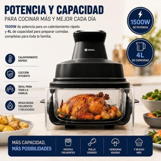 Friggitrice ad Aria Origial FryFit Glass 4L 1500W con Controllo Digitale