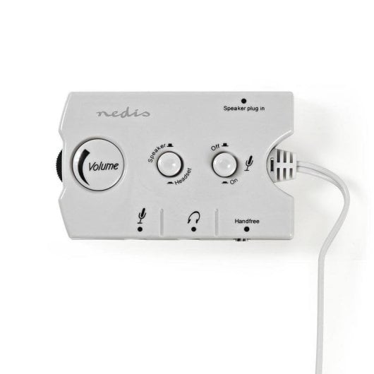 Interrupteur audio Nedis ASCR10020GY pour enceintes et casques blanc ivoire