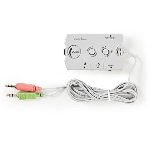 Interrupteur audio Nedis ASCR10020GY pour enceintes et casques blanc ivoire