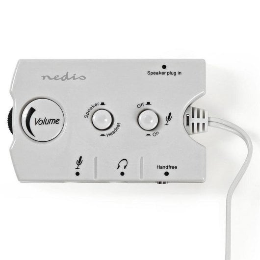Interrupteur audio Nedis ASCR10020GY pour enceintes et casques blanc ivoire