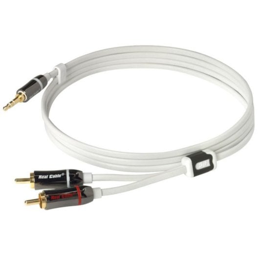 Câble audio Real Cable iPLUG-J35M2M 3,5mm vers 2 x RCA 1,5 m Blanc