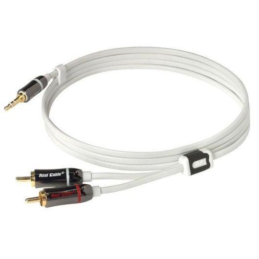 Câble audio Real Cable iPLUG-J35M2M 3,5mm vers 2 x RCA 1,5 m Blanc