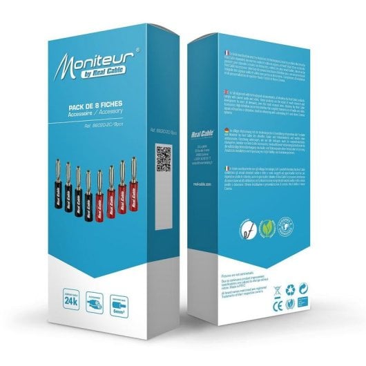 Connecteur Real Cable B6020-2C-8 PCS contacts plaqués or jeu de 8