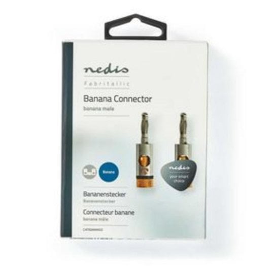 Connecteur Banana Nedis CATB26900GD Or Argent, Paquet de 2