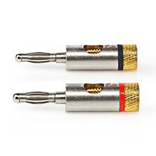 Connecteur Banana Nedis CATB26900GD Or Argent, Paquet de 2