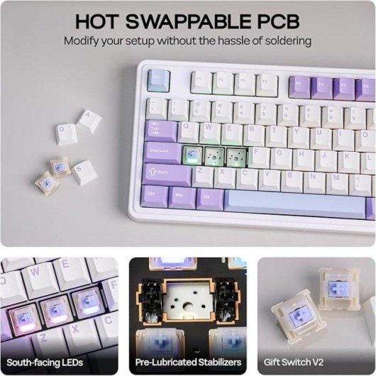 Teclado AJAZZ AK980 V2 meccanico Layout ANSI wireless RGB con display TFT 1,14"