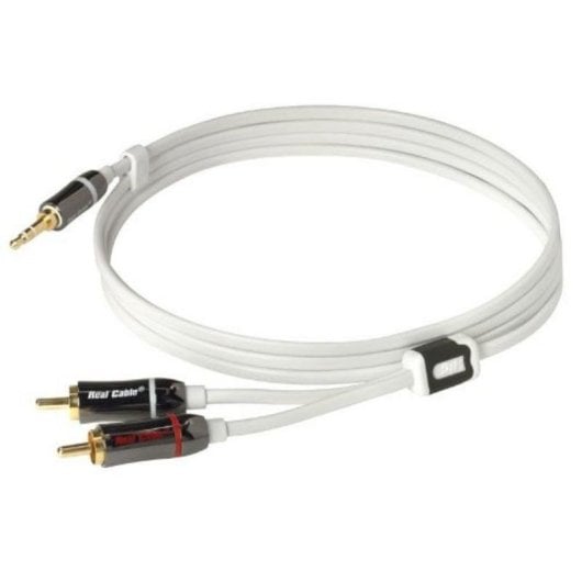 Câble audio Real Cable PLUG-J35M2M/3M00 3,5mm vers 2x RCA 3m blanc