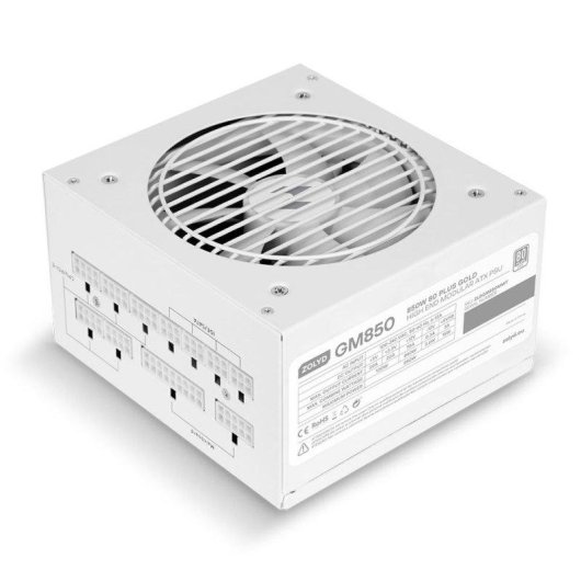 Fuente de Alimentación Zolyd GM850 850W Certificación 80 Plus Gold Modular Blanca
