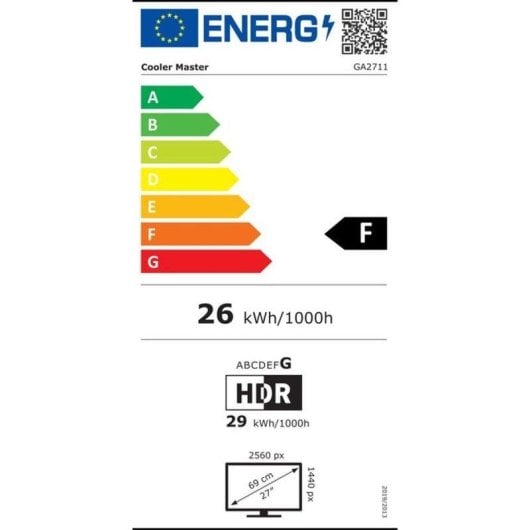 Monitor Cooler Master GA2711 27" Quad HD 100Hz IPS HDR10 1ms