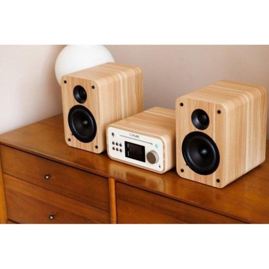 Microcadena Pure Classic Stereo Mini 40W RMS Bluetooth DAB+ CD Roble/Blanco