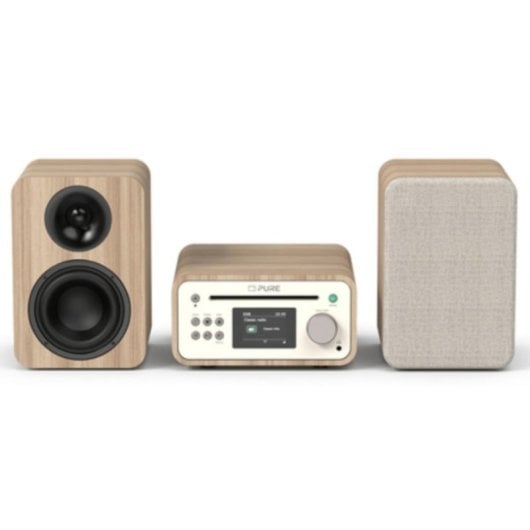 Microcadena Pure Classic Stereo Mini 40W RMS Bluetooth DAB+ CD Roble/Blanco