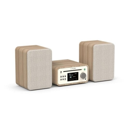 Microcadena Pure Classic Stereo Mini 40W RMS Bluetooth DAB+ CD Roble/Blanco