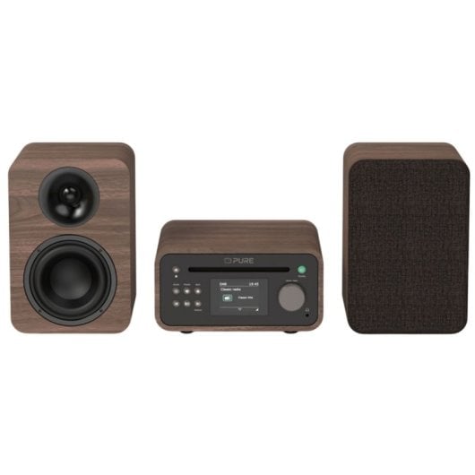Micro-HiFi-System PURE Classic Stereo Mini 40W RMS Bluetooth CD DAB+ TFT Holz Walnut