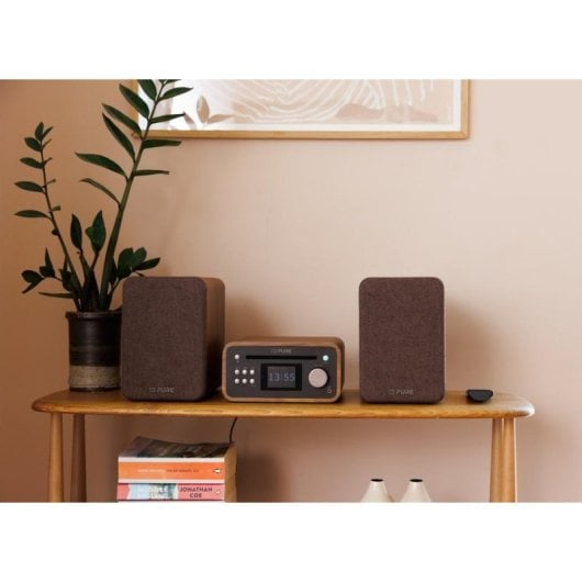 Micro-HiFi-System PURE Classic Stereo Mini 40W RMS Bluetooth CD DAB+ TFT Holz Walnut