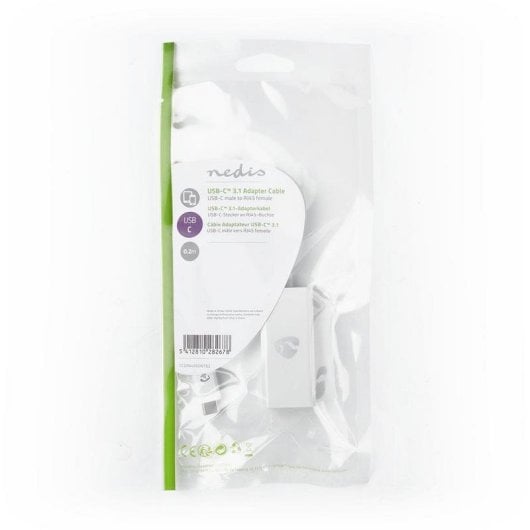 Adaptateur réseau NEDIS CCGP64950WT02 USB-C Gigabit Ethernet 0,2 m blanc