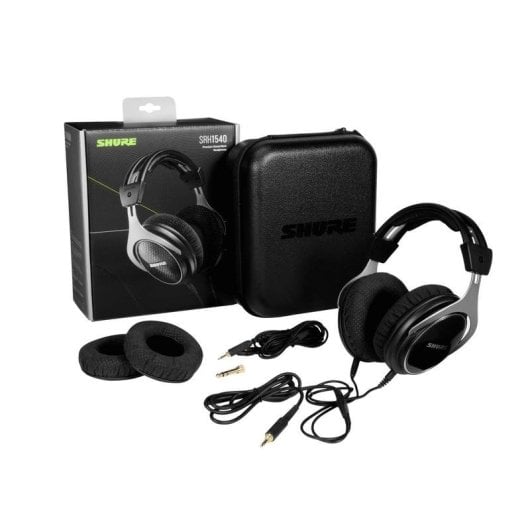 Auriculaires Shure SRH1540 avec câble Jack pour musique, circum-aural fermé, noir argent