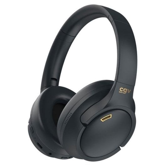 Auriculares CGV SonicVibe ANC inalámbricos Bluetooth 5.4 con Cancelación de Ruido y micrófono, plegables, color negro