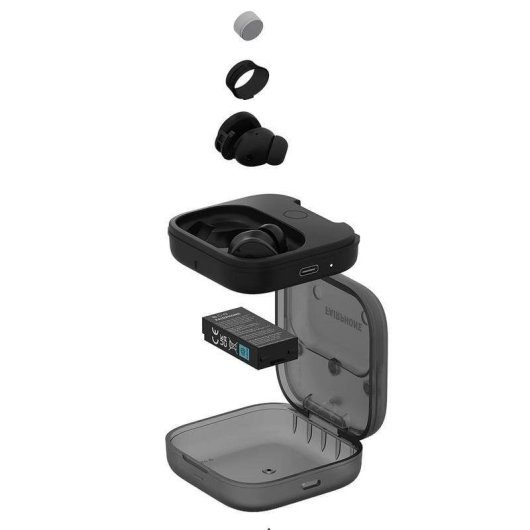 Auriculares Fairphone Fairbuds v2 inalámbricos Bluetooth con Cancelación de Ruido y protección IP54, negro