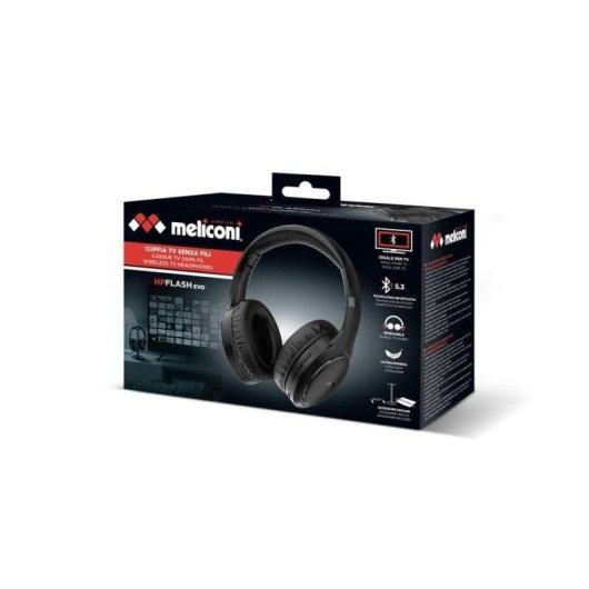 Auricolari Meliconi HP Flash Evo wireless e cablati Bluetooth per musica pieghevoli neri