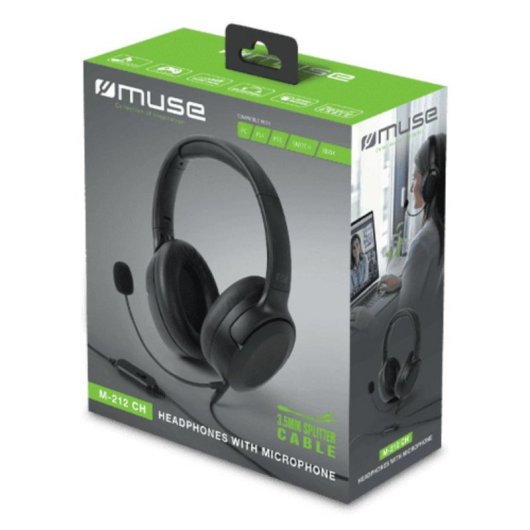 Auriculares Muse M-282 CTV sans fil et filaire Bluetooth pour TV, micro intégré, noir