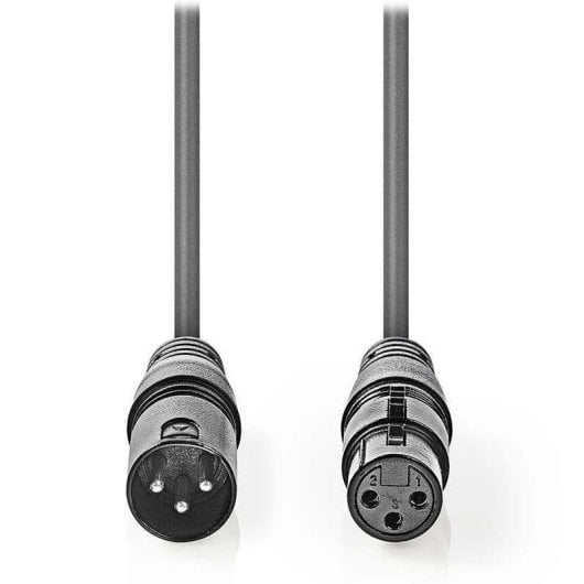 Cable de audio Nedis COTH15010GY10 XLR 3 pines 1 metro gris