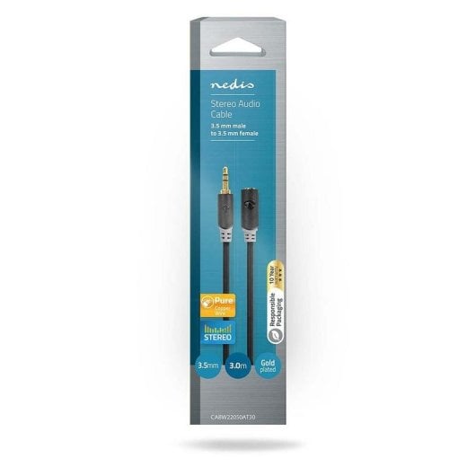 Câble audio NEDIS CABW22050AT30 3,5mm 3m Jack stéréo mâle-femelle or