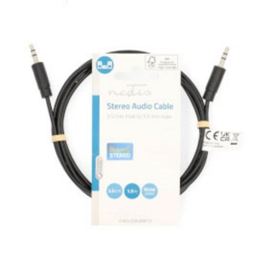 Cable de audio Nedis CAGL22000BK15 jack 3,5 mm macho 1,5 m PVC negro