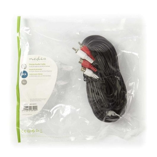 Cable de audio Nedis CAGB24205BK50 2x RCA macho a 2x RCA 5 m negro