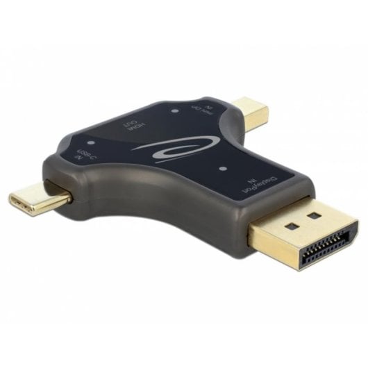 Adattatore Delock 64060 3-in-1 USB-C/DP/miniDP a HDMI 4K 60Hz Nero